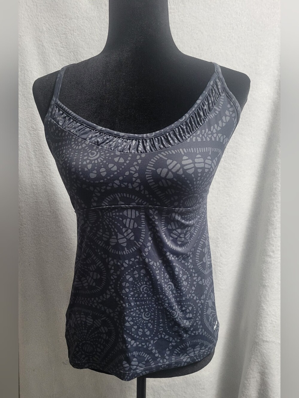 Patagonia Small Morning Glory Cross-Back Tank Top - Grey Mandala Print